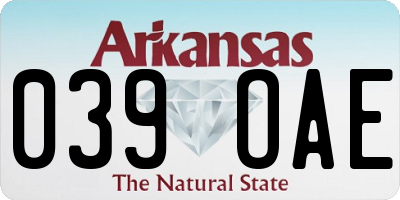 AR license plate 039OAE