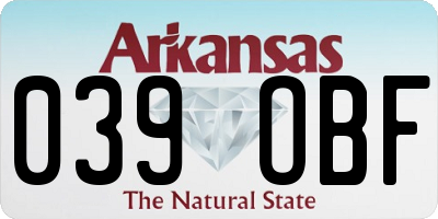 AR license plate 039OBF
