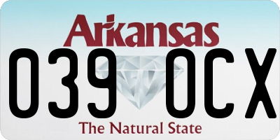 AR license plate 039OCX