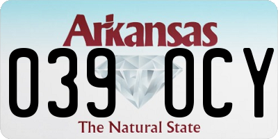 AR license plate 039OCY