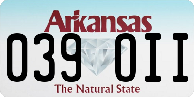 AR license plate 039OII