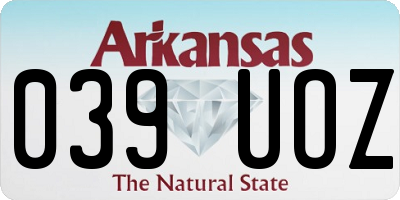 AR license plate 039UOZ