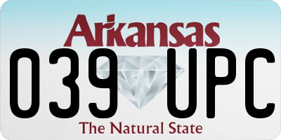 AR license plate 039UPC