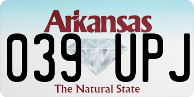 AR license plate 039UPJ