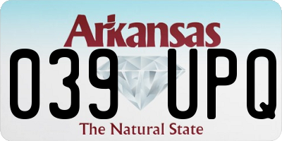AR license plate 039UPQ