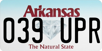 AR license plate 039UPR