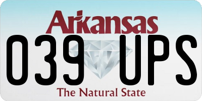 AR license plate 039UPS
