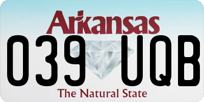 AR license plate 039UQB