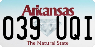 AR license plate 039UQI