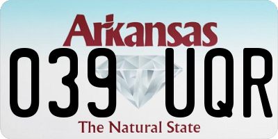 AR license plate 039UQR