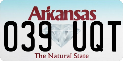 AR license plate 039UQT