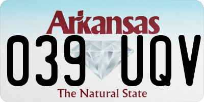 AR license plate 039UQV
