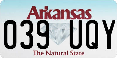 AR license plate 039UQY