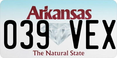 AR license plate 039VEX