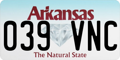 AR license plate 039VNC