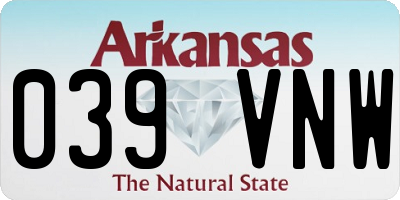 AR license plate 039VNW