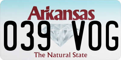 AR license plate 039VOG