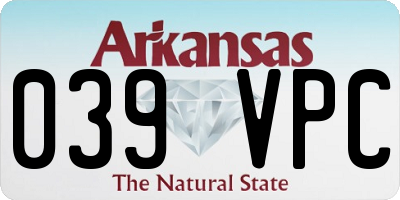 AR license plate 039VPC