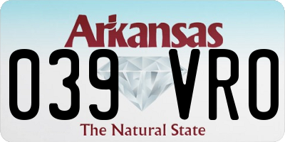 AR license plate 039VRO