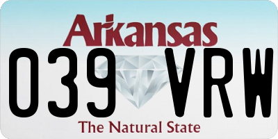 AR license plate 039VRW