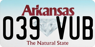AR license plate 039VUB