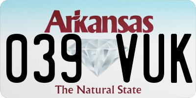 AR license plate 039VUK