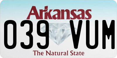 AR license plate 039VUM