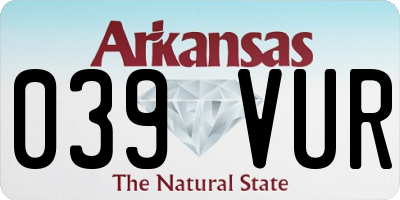 AR license plate 039VUR