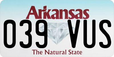 AR license plate 039VUS