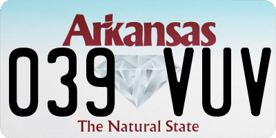 AR license plate 039VUV