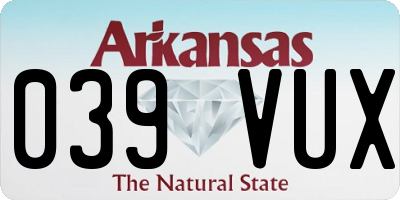 AR license plate 039VUX