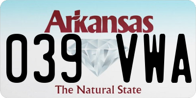 AR license plate 039VWA