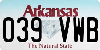 AR license plate 039VWB