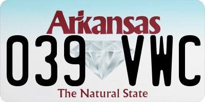 AR license plate 039VWC