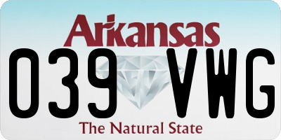AR license plate 039VWG