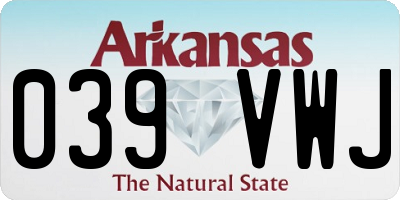 AR license plate 039VWJ