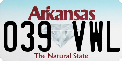 AR license plate 039VWL