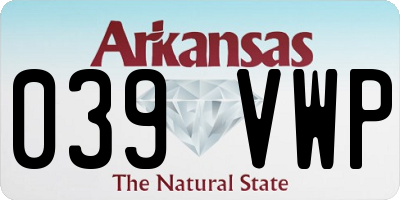 AR license plate 039VWP