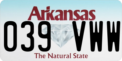 AR license plate 039VWW