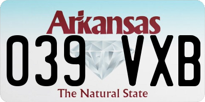 AR license plate 039VXB