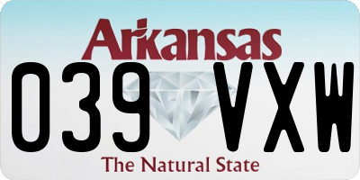 AR license plate 039VXW