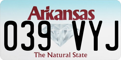 AR license plate 039VYJ