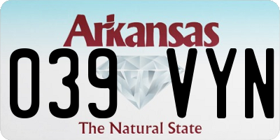 AR license plate 039VYN