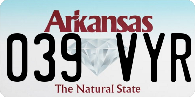 AR license plate 039VYR