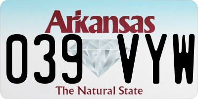 AR license plate 039VYW