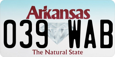 AR license plate 039WAB