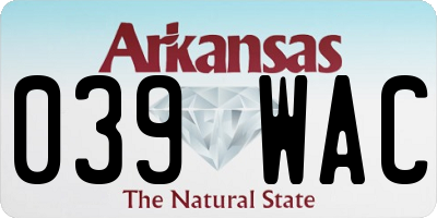 AR license plate 039WAC