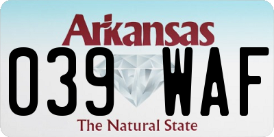 AR license plate 039WAF