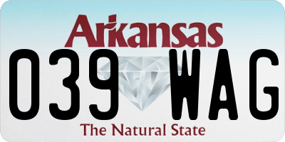 AR license plate 039WAG