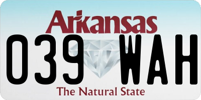 AR license plate 039WAH